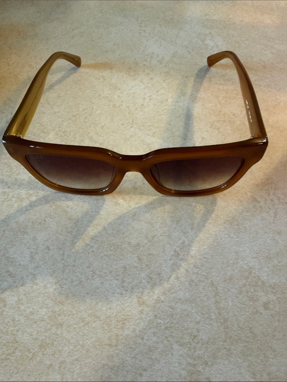 Diff Eyewear Brown Rectangular Women's Sunglasses